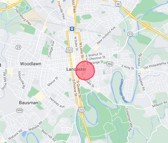 globo-de-hercules-lancaster-historic-home-rental-location Rental Location Map