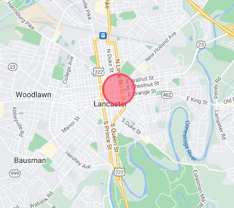 the-lafayette-house-lancaster-historic-home-rental-location Rental Location Map