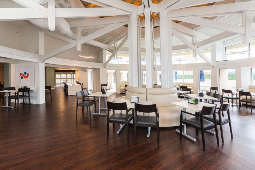 Recovery Centers of America at Devon PA dining and community space for addiction treatment residents