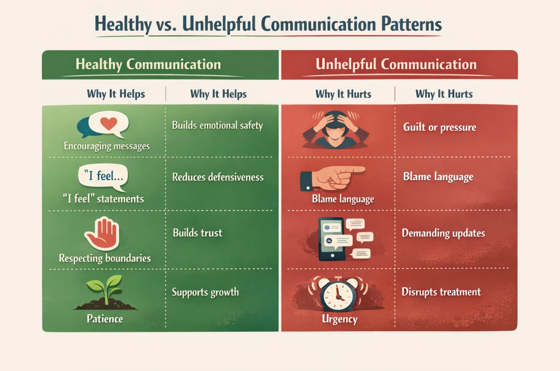 Healthy vs. Unhelpful Communication Patterns